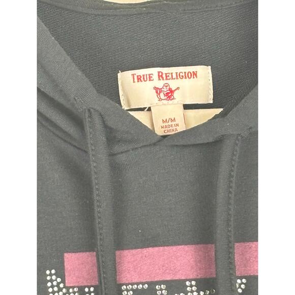 True Religion City Hoodle Dress Black with Purple, Rhinestone lettering Size M - Picture 5 of 5